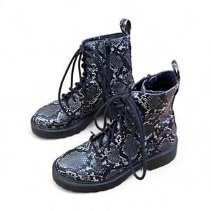 Steve Madden Women’s Combat Boots 6.5 Grunge Reptilecore Snakeskin Y2K Platform